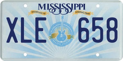 MS license plate XLE658