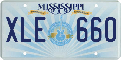 MS license plate XLE660