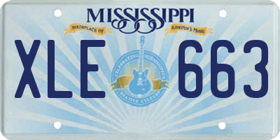 MS license plate XLE663