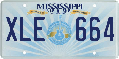MS license plate XLE664