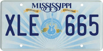 MS license plate XLE665