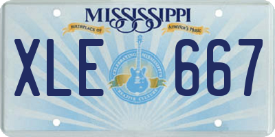 MS license plate XLE667