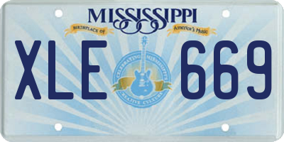 MS license plate XLE669