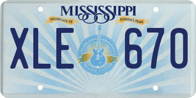 MS license plate XLE670