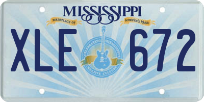 MS license plate XLE672
