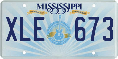 MS license plate XLE673