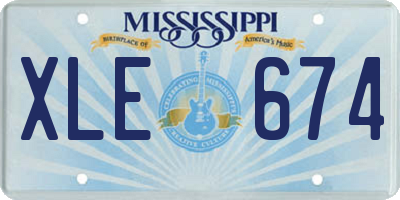 MS license plate XLE674