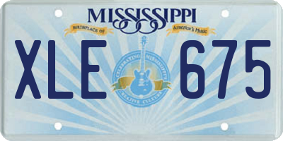 MS license plate XLE675