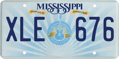 MS license plate XLE676