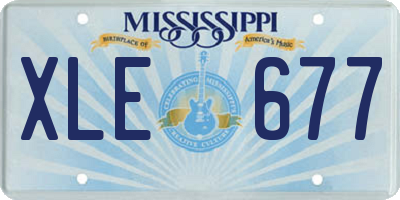 MS license plate XLE677
