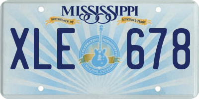 MS license plate XLE678