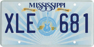 MS license plate XLE681