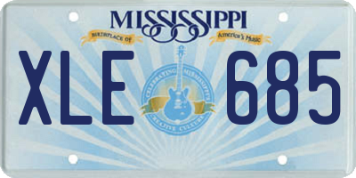 MS license plate XLE685