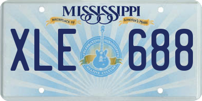 MS license plate XLE688