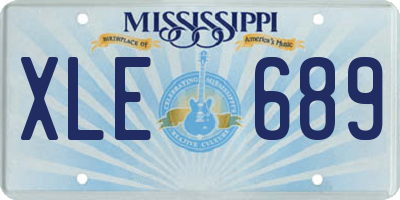 MS license plate XLE689
