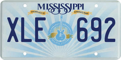 MS license plate XLE692