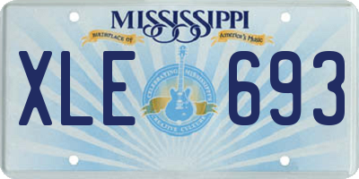 MS license plate XLE693