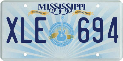 MS license plate XLE694