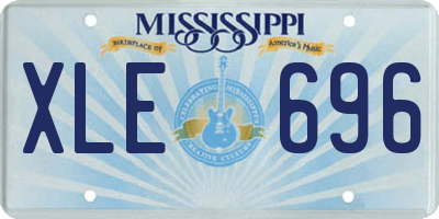 MS license plate XLE696