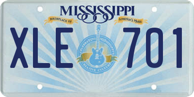 MS license plate XLE701