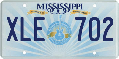 MS license plate XLE702