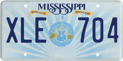 MS license plate XLE704