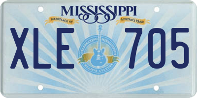 MS license plate XLE705
