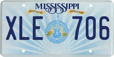 MS license plate XLE706