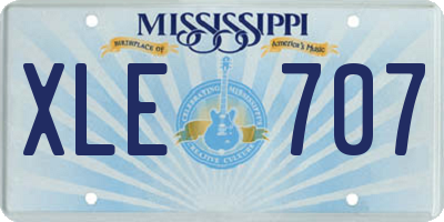 MS license plate XLE707