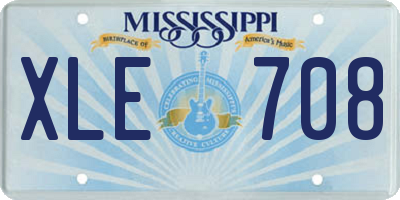MS license plate XLE708