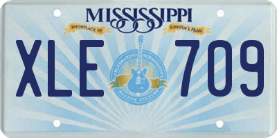 MS license plate XLE709