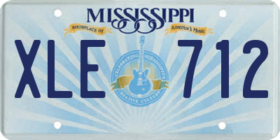 MS license plate XLE712