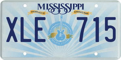 MS license plate XLE715