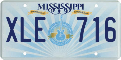 MS license plate XLE716