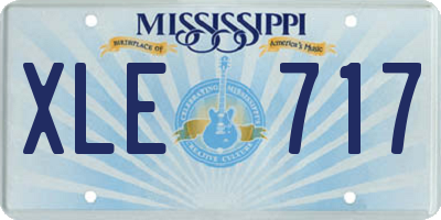 MS license plate XLE717