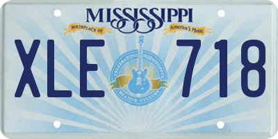 MS license plate XLE718