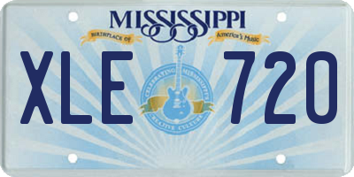 MS license plate XLE720