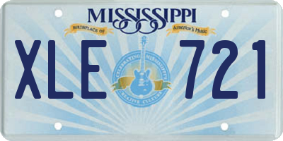 MS license plate XLE721