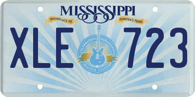 MS license plate XLE723