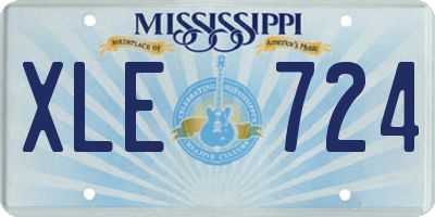 MS license plate XLE724