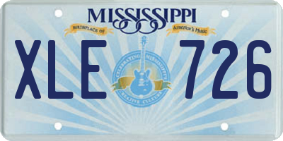 MS license plate XLE726