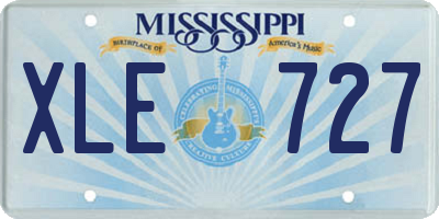 MS license plate XLE727