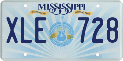 MS license plate XLE728