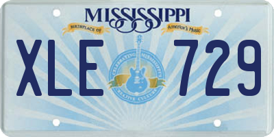 MS license plate XLE729