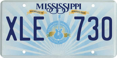 MS license plate XLE730