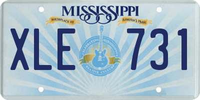 MS license plate XLE731
