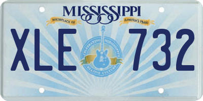 MS license plate XLE732