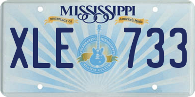 MS license plate XLE733