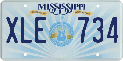 MS license plate XLE734