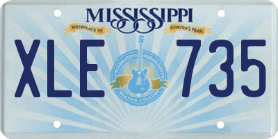 MS license plate XLE735